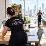 Harford 5 Star Cleaning team cleaning a small office