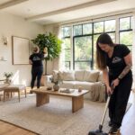 Harford 5 Star Cleaning team vacuuming a living room